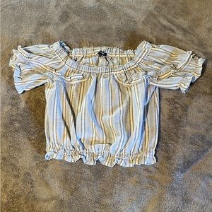 Stripped Blue Crop Top